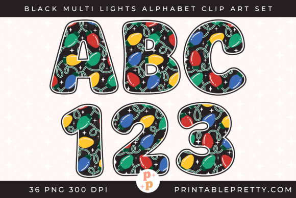 Black Christmas Lights Alphabet PNG: A Versatile Tool for Festive Design Projects