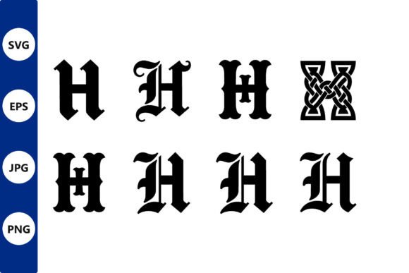 Bold H Glyphs Gothic Monogram: A Timeless Design Asset