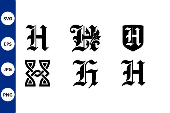 Gothic H Monogram: Timeless Elegance for Modern Creative Projects