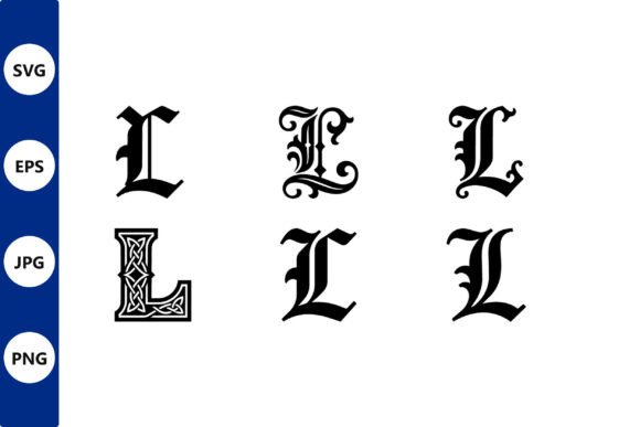 Ornate Gothic Monogram Letters Vector: Bold, Timeless Typography