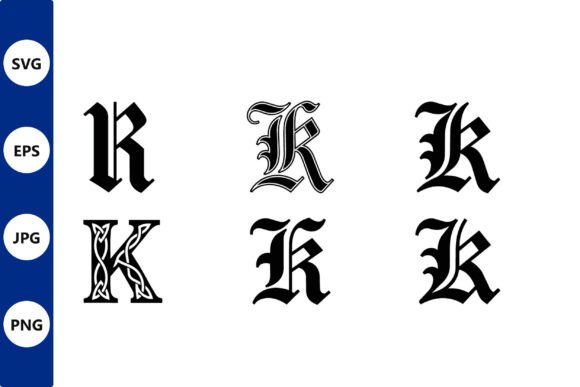 Ornate K Vector Set for Typography
