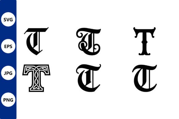 Ornate T Vector Set: Timeless Typography for Creative Projects